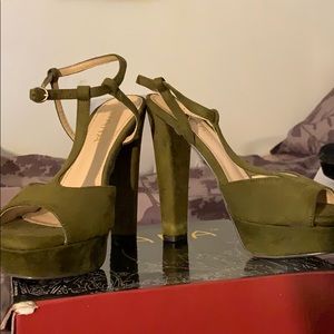 Olive green heels